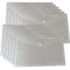 12pcs File Envelopes Clear White Document Poly Envelope Folders Plastic