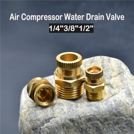 1Pc Drain Valve, 1/2" 3/8" / 1/4” Male Threaded Air Compressor Part