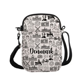 PYOUL Dänemark Reise Geschenk Dänemark Crossbody Tasche Dänemark Kultur Reisetasche Hygge Seekers Geschenk Wikinger Erbe Geschenk, Denmark Cb