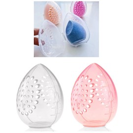 KAMIHO Puff Case, Makeup Sponge Case, Makeup Sponge Holder, Teardrop Shape, Set of 3 (Clear)
