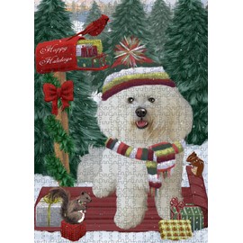 Doggie of The Day Bichon Frise Dogs - Woodland Sled - Jigsaw Puzzle for Adults - Interlocking Puzzle Game Artwork - Gift for Dog Lovers, 200 pcs. DOTD200PZLE5563