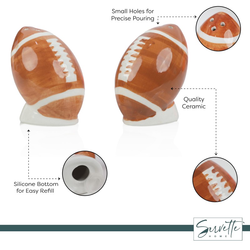 Football Ceramic Salt & Pepper Set