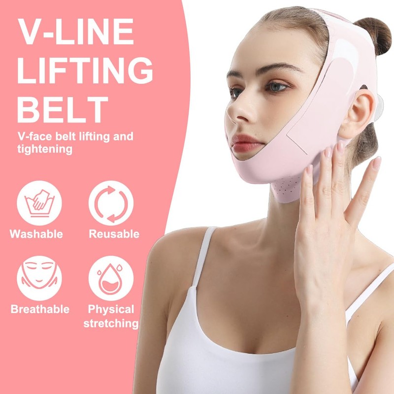 ZKGYUS Reusable V-Line Mask, V-Line Lifting Mask, Face Lifting Bandage,