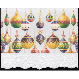 Set of 3 - Christmas Holiday Bauble Ornaments Portfolio Boxed Note Cards by Carol Wilson. 10 embossed 4x5 Die-Cut Notecards and Matching Envelopes in Decorative Gift Box with Magnetic Flap. NCPX2602