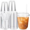Ziliny 50 Sets Crystal Plastic Cups with Lids and Straws,