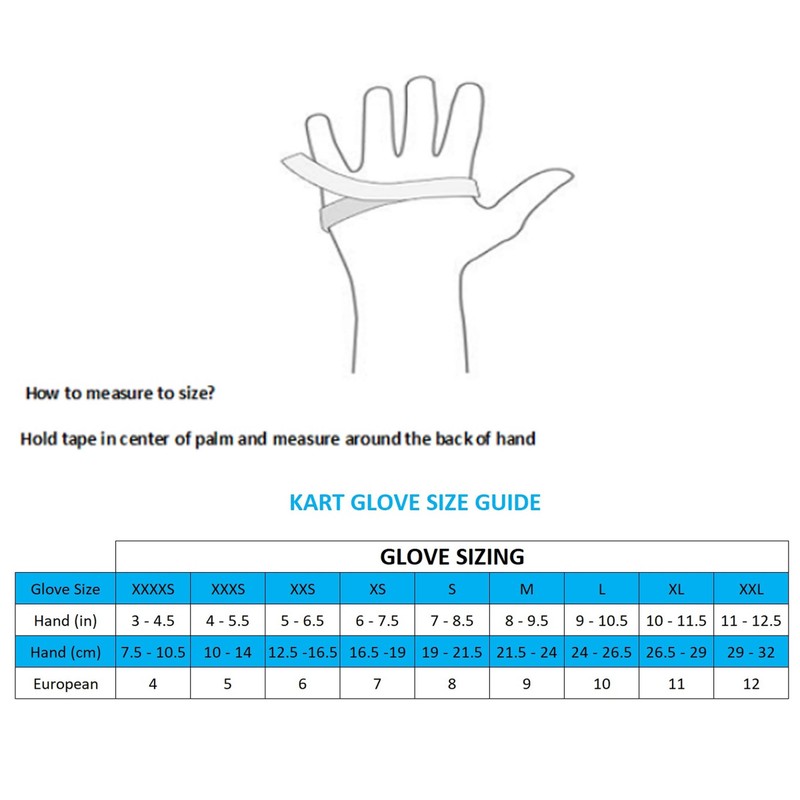 TK Karting Go-Kart Racing Gloves - Black, S