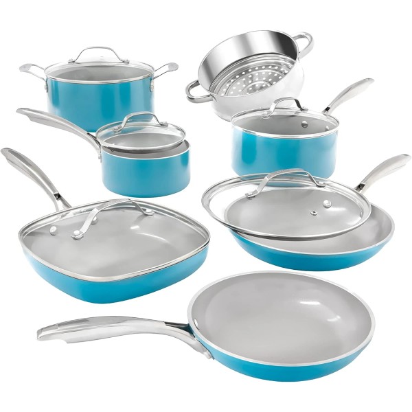 Does not apply Aqua Blue 12-Piece Nonstick Ceramic Cookware Set,