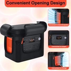 Portable Carrying Bag Compatible with Jackery Explorer 1000 V2, Soft Power Station Storage Case with Padding, Generator Covers with Side Zipper, Multi-Pocket, Shoulder Strap, 13.78*10.23*10.8in