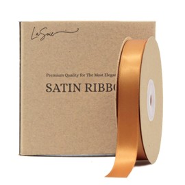 LASOIE Satin Ribbon for Flower Bouquet Gift Wrapping for Crafts Bows for Girls Hair Presents Bookmarks Birthday Party Decorations Wedding Invitations Decorative for Craft Ginger 16mm 5/8 Inches