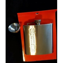 Jagermeister Hip Flask 6 oz Stainless Steel with funnel Brand New in Box