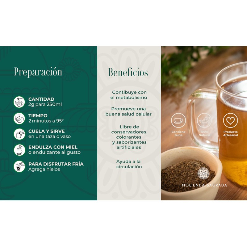 Molienda Sagrada, Te Verde TBC, Hoja de Té Verde coste