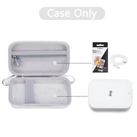 Hard Case for Canon Ivy 2 Mini Photo Printer, Carrying Bag for Canon Printer Mini IVY CLIQ+ / CLIQ / CLIQ2 / CLIQ+2 Instant Camera, Mesh Pocket fits Paper Cable, Rose Gold(Case Only) (Rose White)