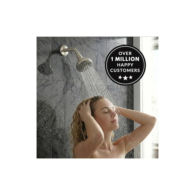 Aqua Elegante Pressure Boosting Shower Head - 3 Inch Wall