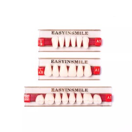 Easyinsmile Dental Acrylic Resin Denture Full Set Teeth Upper Lower 3Size Shade DIY 3*28Pcs - A2