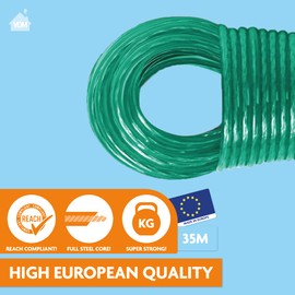Washing Line 35 Metres with Steel Core, Made in Holland, Weather-Resistant and Extra Long, Non-Slip Washing Line for Home and Camping, Extra Strong LaundrySpecialist