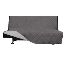 Easy-Going Futon Sofa Slipcover Reversible Sofa Cover Armless Futon Cover Furniture Protector Couch Cover Water Resistant Pets Kids Children Dog Cat (Futon, Gray/Light Gray)