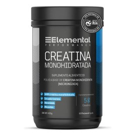 Elemental Creatina Monohidratada Micronizada 450g 90 porciones | Hecha por Pisa
