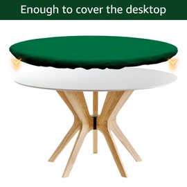 Felt Card Table Game Cover,36.2 Inch Round Tablecloth,Game Table Topper Mat Fit 36-48 Inch,Elastic Foldable Poker Table Cover Protector for Card Games, Mahjong, Board Games, Dice Games, and More
