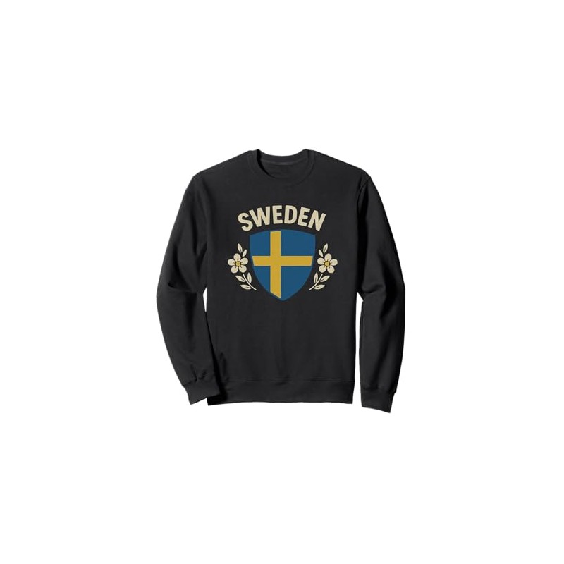Sweden Shield Flowers Flag Sweatshirt
