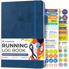 Clever Fox Running Log Book – Complete Run Training Tracker Journal – Runners Planner, Track Gifts & Stuff For Runners, Women & Men (Mystic Blue)