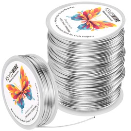 Aluminum Craft Wire 16 Gauge(1.5 mm)–164 FT(50 M)+18 Gauge (1.0 mm) 32.8FT (10 M) KSVZS Anodized Aluminum Wire,Flexible Metal Wire for Crafts,Sculpting,Jewelry Making,Armature and DIY Crafts(Silver)