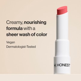 Honest Beauty Moisturizing Vegan Tinted Lip Balm | Antioxidant-rich Acai Extracts + Avocado Oil | Paraben Free + Cruelty Free | Summer Melon