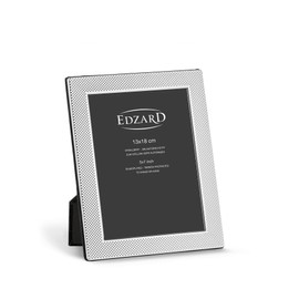 EDZARD Cagliari Picture Frame for Photos 13 x 18 cm Elegant Silver-Plated Silver Look with Pattern Tarnish Resistant with Velvet Back