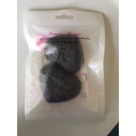 Unbranded Natural Black Bamboo Charcoal Konjac sponge for Face and Body Wash