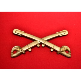 1858 CIVIL WAR FEDERAL/CSA CAVALRY KEPI  & HAT CAP BADGE INSIGNIA 3 1/2" W