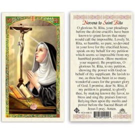 Novena to Saint Rita Laminated Prayer Cards - Pack of 25- English