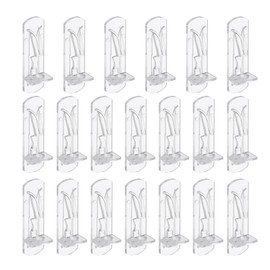 PATIKIL Locking Shelf Support Pegs, 20 Pcs Plastic Cabinet Shelf Pins Clear Self-Locking Shelf Bracket Clips for 6.9mm Diameter Peg Hole 5/8 Inch (16mm) Thick Shelf