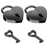 Pack of 2 Small Heart Lock with Key Metal Small
