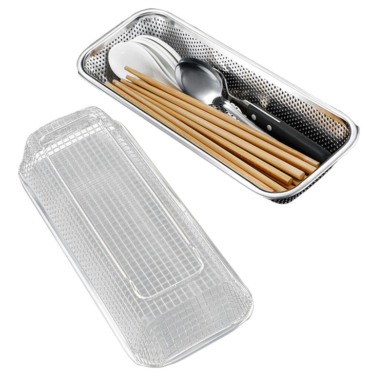 Chopstick Storage Box Stainless Steel Tableware Drying Tray Multifunctional Kitchen