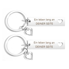 Christmas Gifts For Boyfriend Gift For Girlfriend Secret Santa Gift Key Ring 2 Pieces Pair Gifts Christmas Gift For Partner Gift Woman Anniversary Gift For Her I Love You, silver