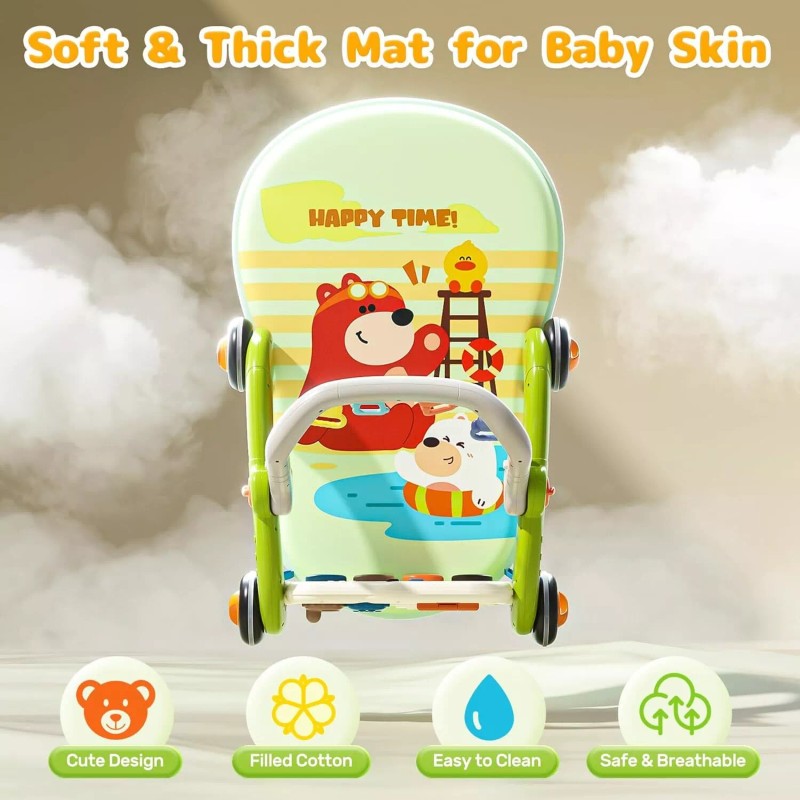 Cute Stone Baby Gym Play Mat with Piano Toddlers Learning