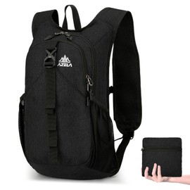 TRIWONDER 15L Lightweight Foldable Backpack Packable Rucksack for Men Women, Water Resistant Hiking Daypack for Travel Camping Cycling Outdoor Sports (Black)