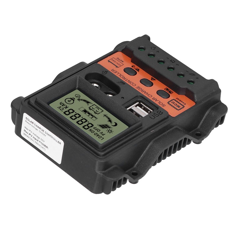 Solar Charge Controller LCD Display 2 USB Output PWM Panel