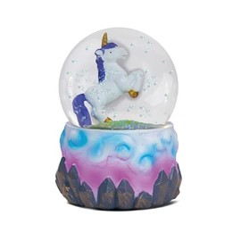 Deluxebase Unicorn Water Globe Snow Globe Animal Decor with Unicorn Figures Glitter Glass Ball with Resin Figures and Moulded Base Home Decor Novelty Decor and Unicorn Gifts