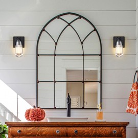 DEYNITE Black Wall Sconces, Raindrop Sconces Wall Lighting, Modern Clear Glass Vanity Light Fixtures Raindrop Wall Sconce for Bathroom Bedroom Living Room