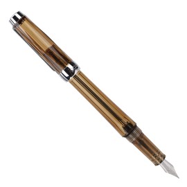 Aqur2020 Pen Large Fountain Pen 0.5Mm Transparent Supplies Negative Pressure 3013 Nib Ballpoint Pen Note Taking Pen Translucent Big Enormous Fountain Pens (Transparent Brown)