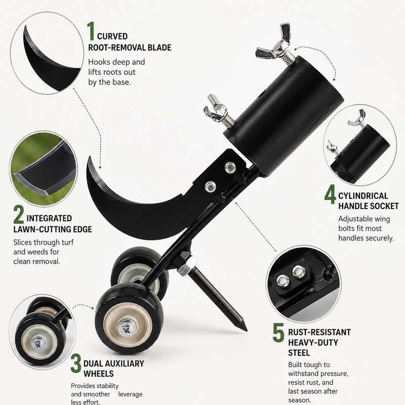 Heavy-Duty Garden Weeder Tool for Lawn Care – Manual Root