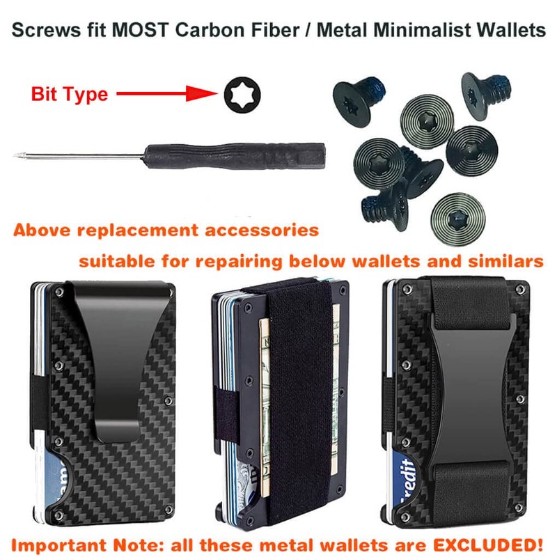 Wallet Replacement Screws Screwdriver Metal Clip for RFID Metal Wallet