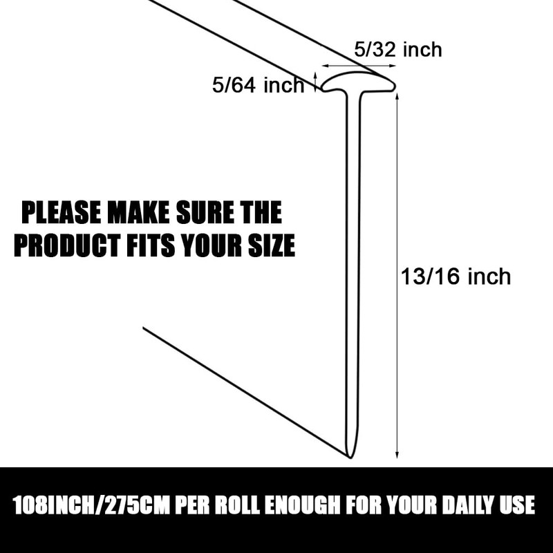 Shower Bottom Waterproof Door Rubber Sweep Trim Black Seal for