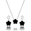 Qinpan Gold Plated Five Leaf Clover Necklace and Dangle Earrings