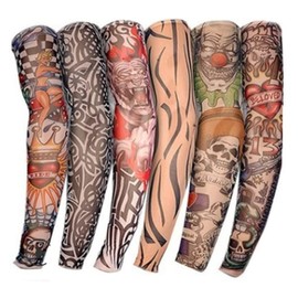 Eoitushy Set of 6 Tattoo Sleeves, Arm Cover, Tattoo Pattern Tattoo Arm Cover, One Size Fits Most, UV Climbing, Daily Life, Basketball, Baseball, Sun Protection Unisex, colorful