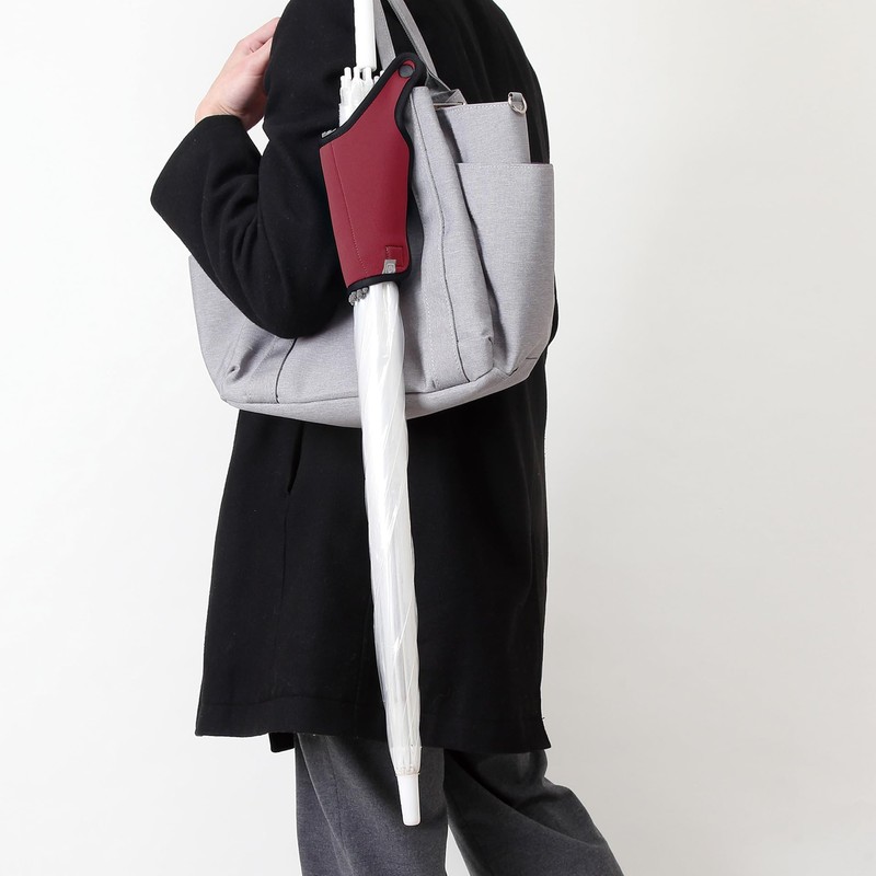 ＨａｔｓｕｍｅｉＬａｂｏｘ Kasamon M2 (Red) | Hands-Free Umbrella Holder with Microfiber