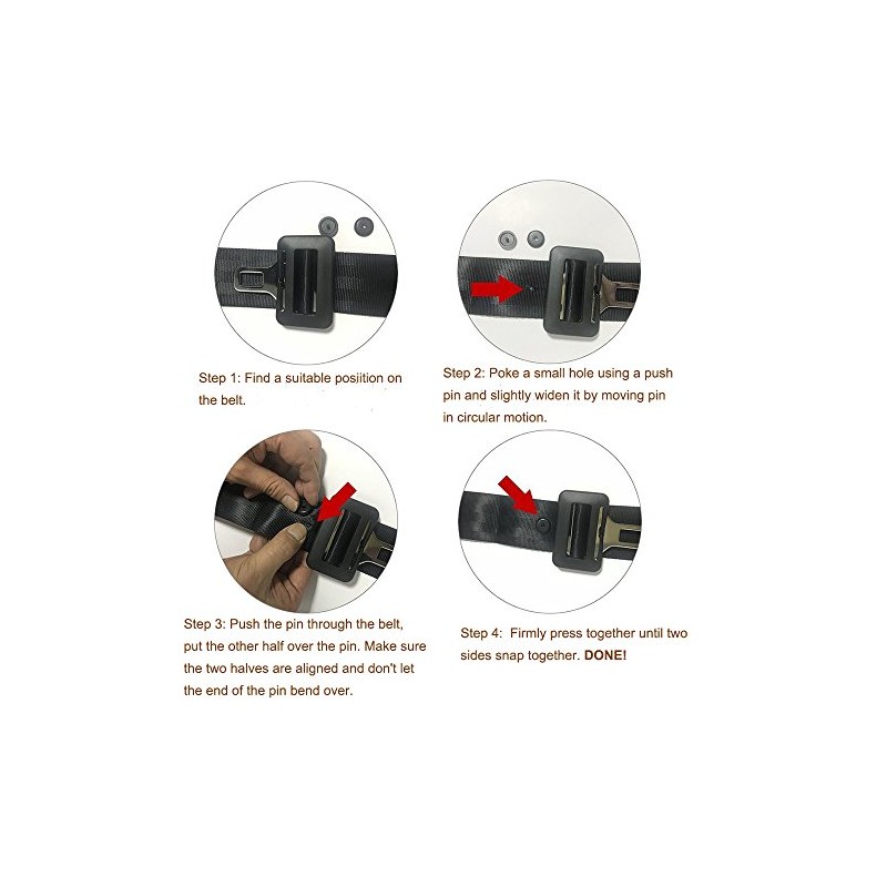 Y-Axis Universal Seat Belt Stopper Kit - 5 Pairs of