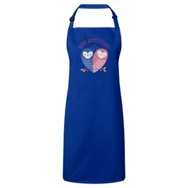 Fabulous Premium Kitchen Apron Blue Owl Anniversary Wedding Celebration Gift Ideas Couple Marriage Love, blue