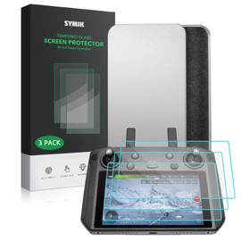 SYMIK Tempered Glass Screen Protectors (3 Pack) for DJI Smart Controller, 9H Hardness Anti-Scratch for Mavic 2 Pro Zoom, Mavic Air 2, Mavic Mini 2
