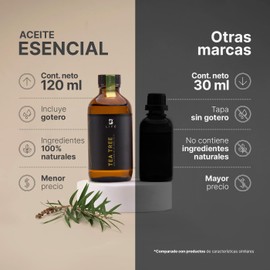 Aceite Esencial con Ingredientes Puros y Naturales, Aromalogía de 120 ml. Aceite Esencial Árbol de té (Tea tree), B Life.